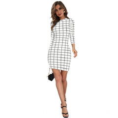 Mayawye Women's Polyester Solid High Neck Full Sleeve Dress (White)