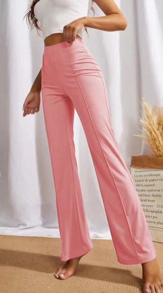 Mayawye Women's Polyester Solid Regular Fit Pant (Peach)