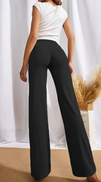 Mayawye Women's Polyester Solid Regular Fit Pant (Black)