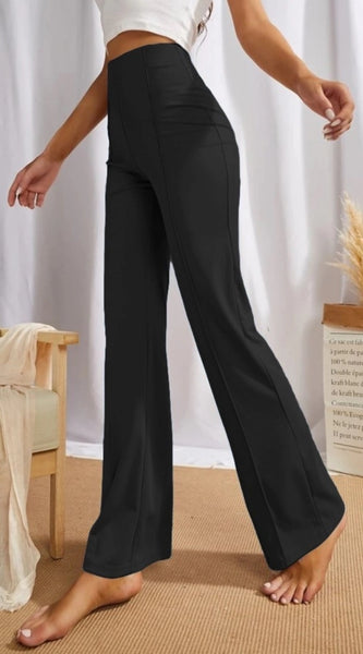 Mayawye Women's Polyester Solid Regular Fit Pant (Black)