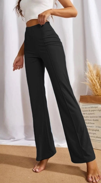 Mayawye Women's Polyester Solid Regular Fit Pant (Black)