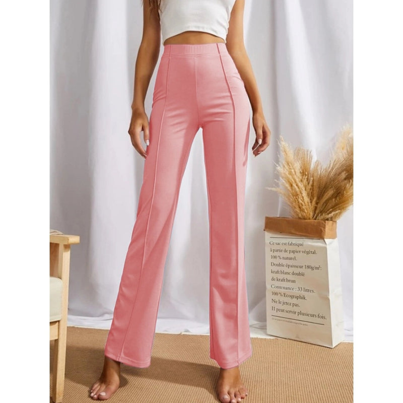 Mayawye Women's Polyester Solid Regular Fit Pant (Peach)