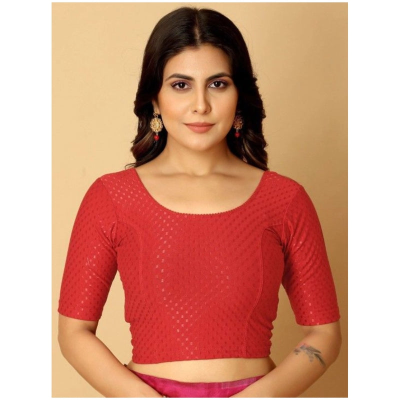 Mayawye Pack Of_2 Women's Hosiery Short Sleeves Round Neck Non-Padded Blouse (Red)