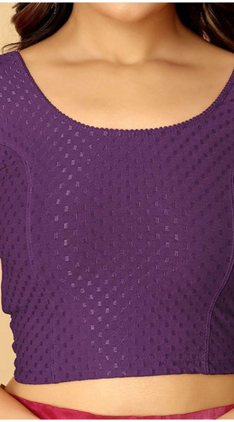 Mayawye Pack Of_2 Women's Hosiery Short Sleeves Round Neck Non-Padded Blouse (Purple)
