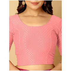 Mayawye Pack Of_2 Women's Hosiery Short Sleeves Round Neck Non-Padded Blouse (Peach)