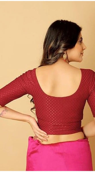 Mayawye Pack Of_2 Women's Hosiery Short Sleeves Round Neck Non-Padded Blouse (Maroon)