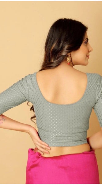 Mayawye Pack Of_2 Women's Hosiery Short Sleeves Round Neck Non-Padded Blouse (Grey)