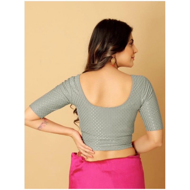 Mayawye Pack Of_2 Women's Hosiery Short Sleeves Round Neck Non-Padded Blouse (Grey)