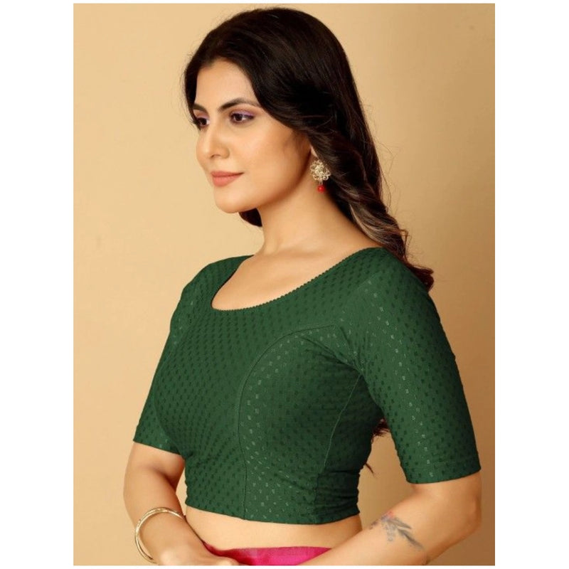 Mayawye Pack Of_2 Women's Hosiery Short Sleeves Round Neck Non-Padded Blouse (Green)