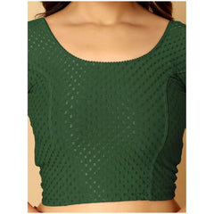 Mayawye Pack Of_2 Women's Hosiery Short Sleeves Round Neck Non-Padded Blouse (Green)