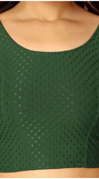 Mayawye Pack Of_2 Women's Hosiery Short Sleeves Round Neck Non-Padded Blouse (Green)