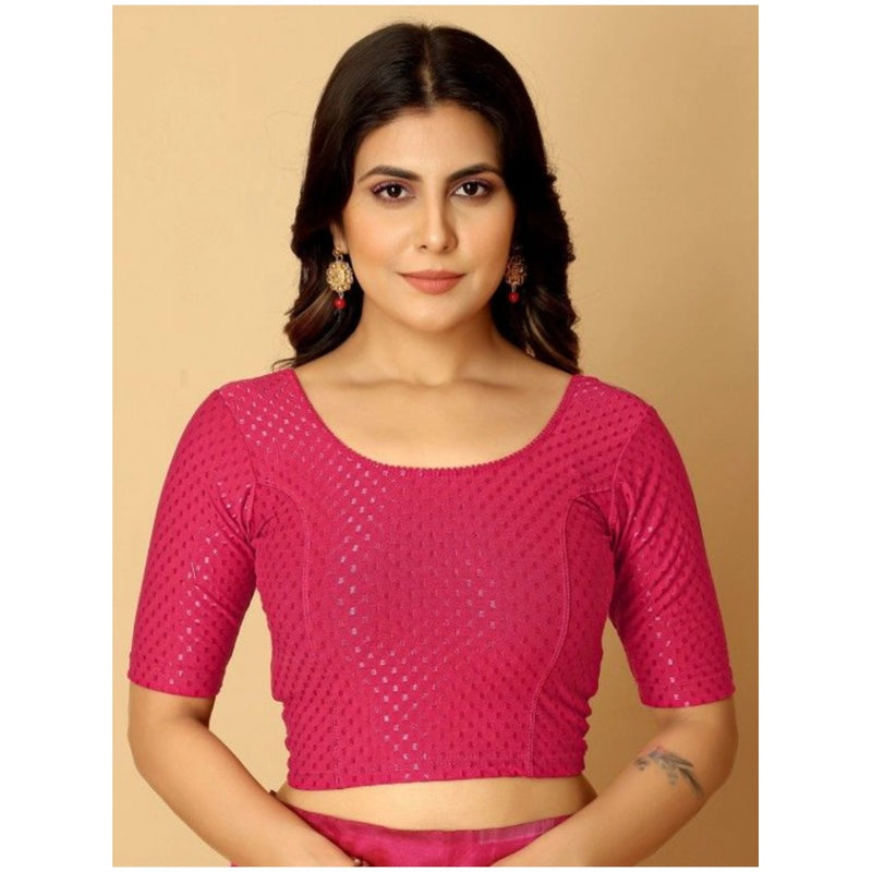 Mayawye Pack Of_2 Women's Hosiery Short Sleeves Round Neck Non-Padded Blouse (Pink)