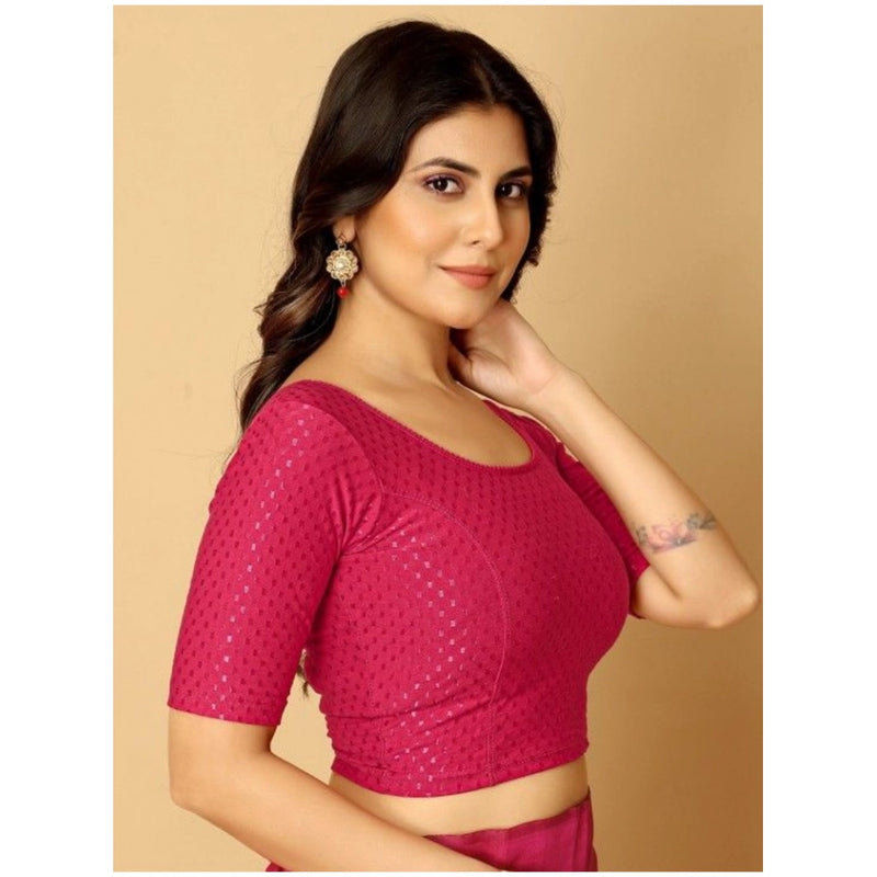 Mayawye Pack Of_2 Women's Hosiery Short Sleeves Round Neck Non-Padded Blouse (Pink)