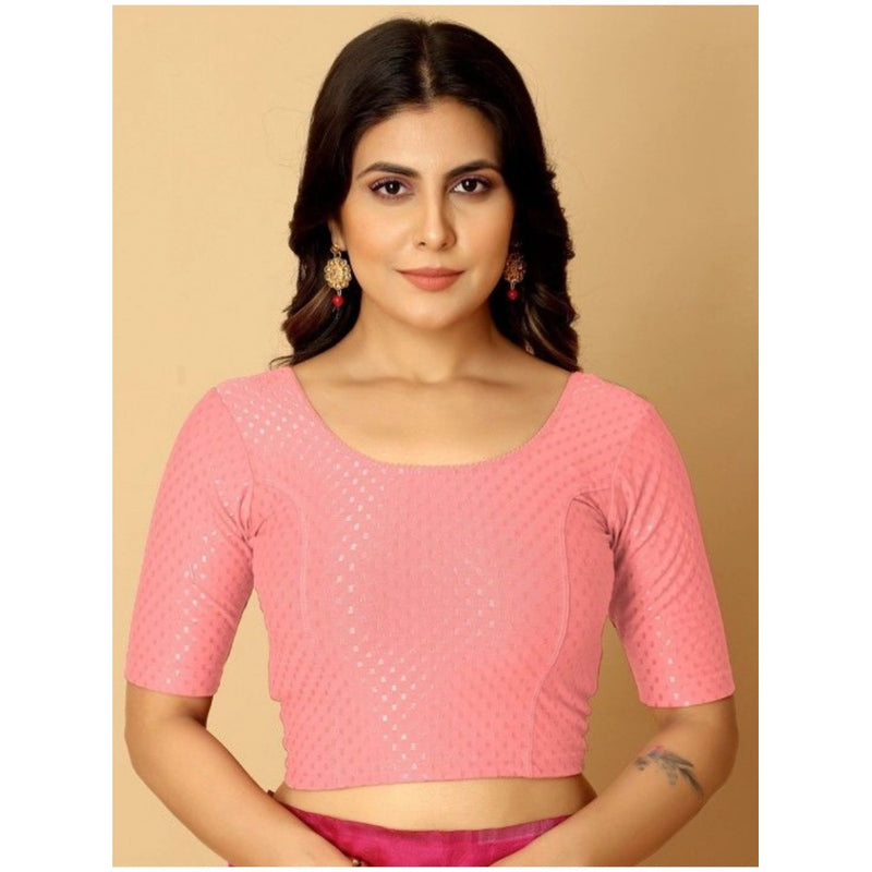 Mayawye Pack Of_2 Women's Hosiery Short Sleeves Round Neck Non-Padded Blouse (Peach)