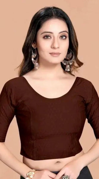 Mayawye Pack Of_2 Women's Hosiery Short Sleeves Round Neck Non-Padded Blouse (Brown)