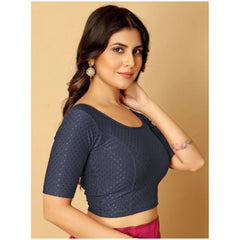 Mayawye Pack Of_2 Women's Hosiery Short Sleeves Round Neck Non-Padded Blouse (Navy Blue)