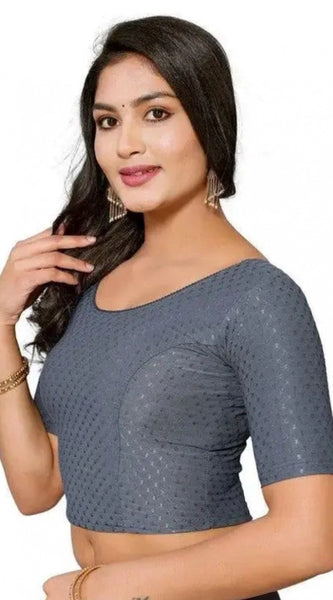 Mayawye Pack Of_2 Women's Hosiery Short Sleeves Round Neck Non-Padded Blouse (Grey)