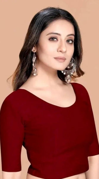 Mayawye Pack Of_2 Women's Hosiery Short Sleeves Round Neck Non-Padded Blouse (Maroon)