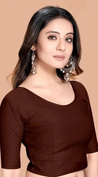 Mayawye Pack Of_2 Women's Hosiery Short Sleeves Round Neck Non-Padded Blouse (Brown)