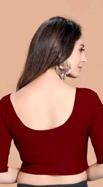 Mayawye Pack Of_2 Women's Hosiery Short Sleeves Round Neck Non-Padded Blouse (Maroon)