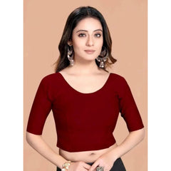 Mayawye Pack Of_2 Women's Hosiery Short Sleeves Round Neck Non-Padded Blouse (Maroon)