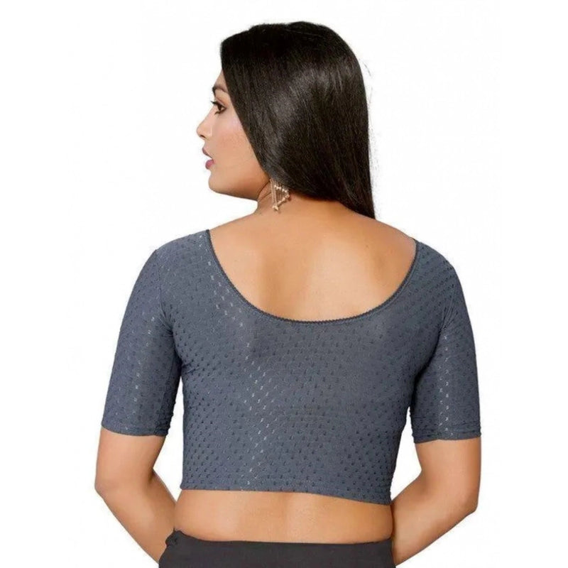 Mayawye Pack Of_2 Women's Hosiery Short Sleeves Round Neck Non-Padded Blouse (Grey)