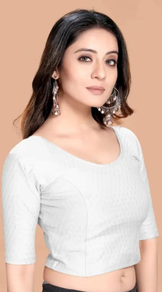 Mayawye Pack Of_2 Women's Hosiery Short Sleeves Round Neck Non-Padded Blouse (White)