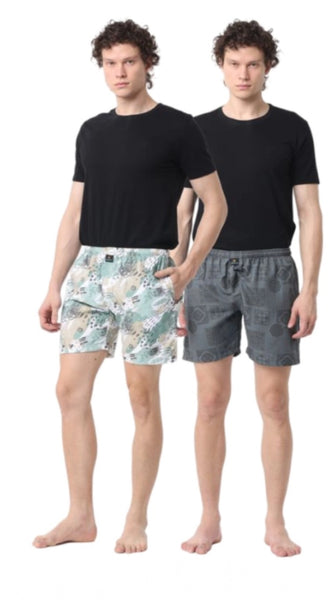Mayawye Pack_of_2 Men's Polycotton Printed Boxer Shorts (Multicolor)
