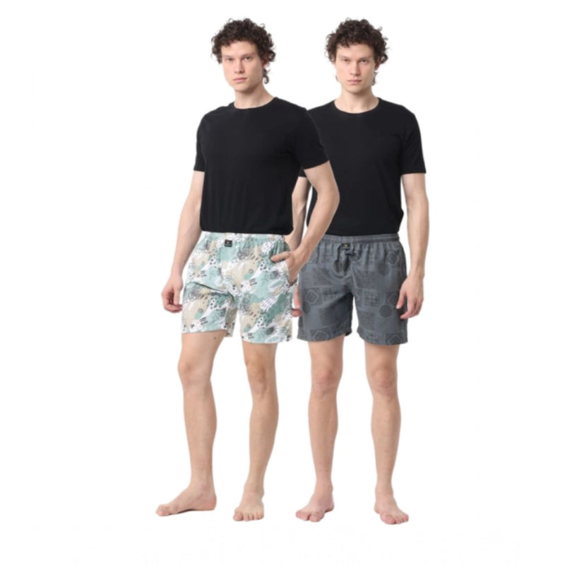 Mayawye Pack_of_2 Men's Polycotton Printed Boxer Shorts (Multicolor)