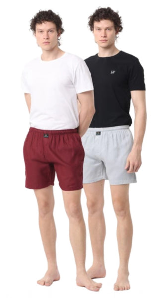 Mayawye Pack_of_2 Men's Polycotton Solid Boxer Shorts (Multicolor)
