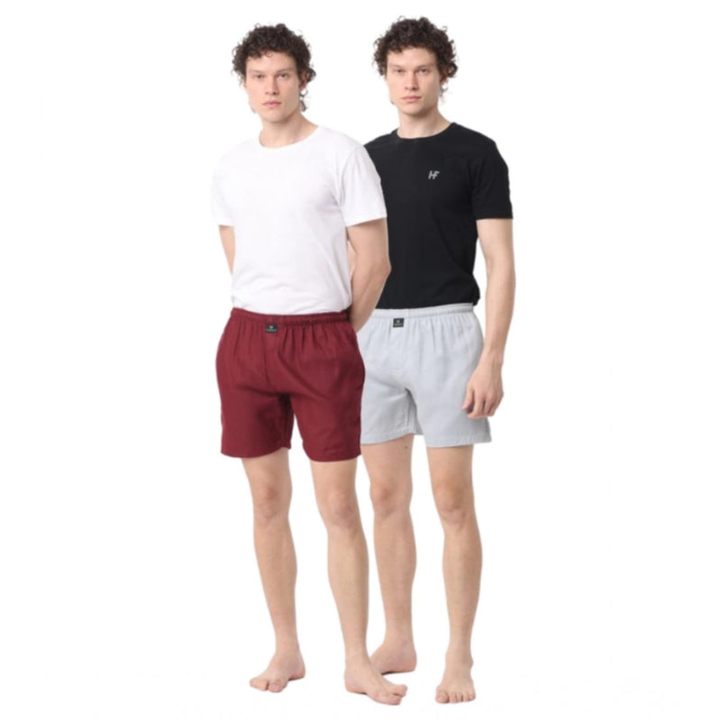 Mayawye Pack_of_2 Men's Polycotton Solid Boxer Shorts (Multicolor)