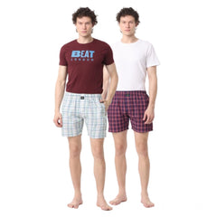 Mayawye Pack_of_2 Men's Polycotton Checked Boxer Shorts (Multicolor)