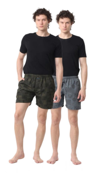 Mayawye Pack_of_2 Men's Polycotton Printed Boxer Shorts (Multicolor)