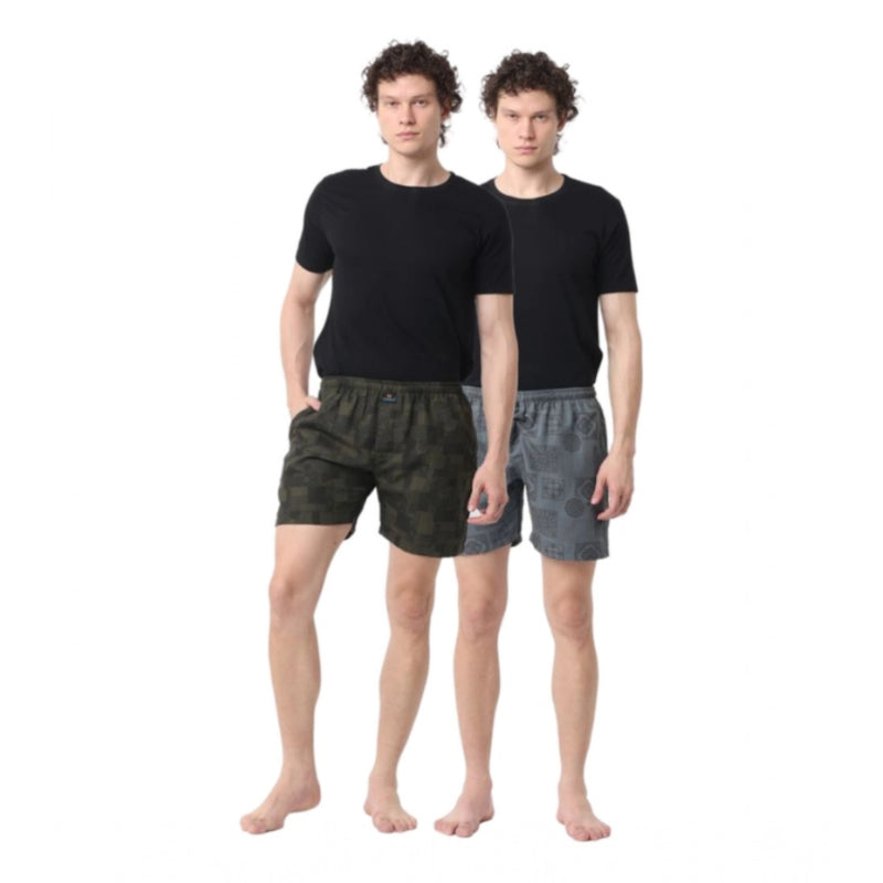 Mayawye Pack_of_2 Men's Polycotton Printed Boxer Shorts (Multicolor)