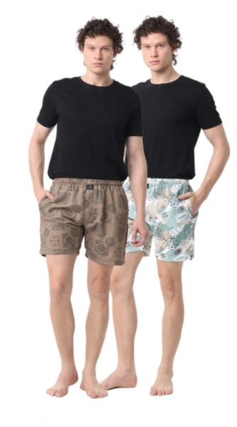 Mayawye Pack_of_2 Men's Polycotton Printed Boxer Shorts (Multicolor)