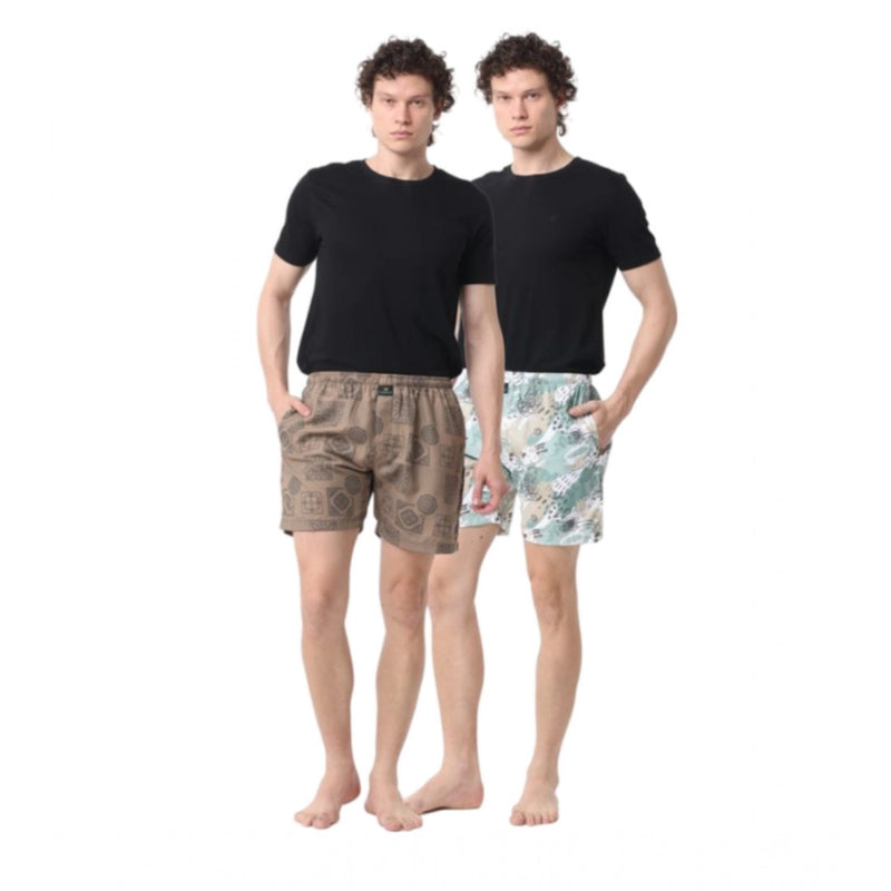 Mayawye Pack_of_2 Men's Polycotton Printed Boxer Shorts (Multicolor)