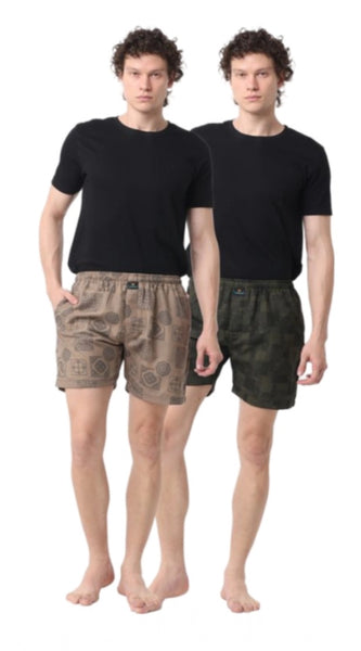 Mayawye Pack_of_2 Men's Polycotton Printed Boxer Shorts (Multicolor)