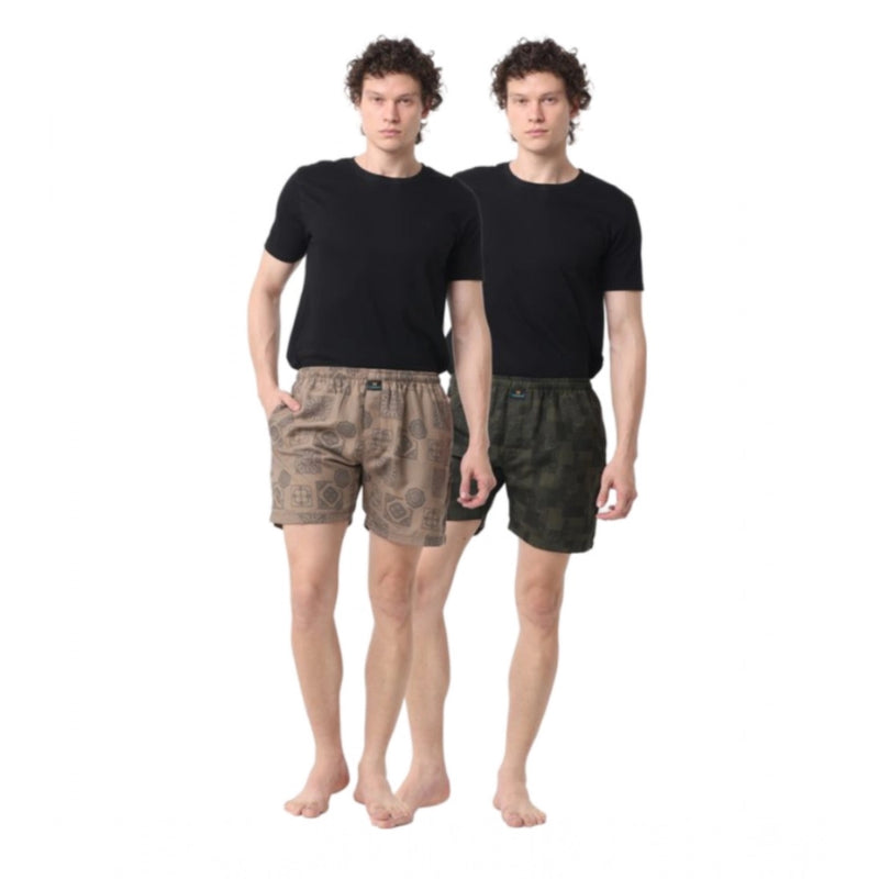Mayawye Pack_of_2 Men's Polycotton Printed Boxer Shorts (Multicolor)