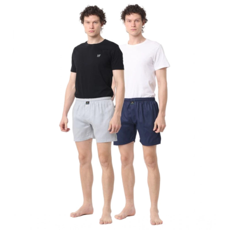 Mayawye Pack_of_2 Men's Polycotton Solid Boxer Shorts (Multicolor)