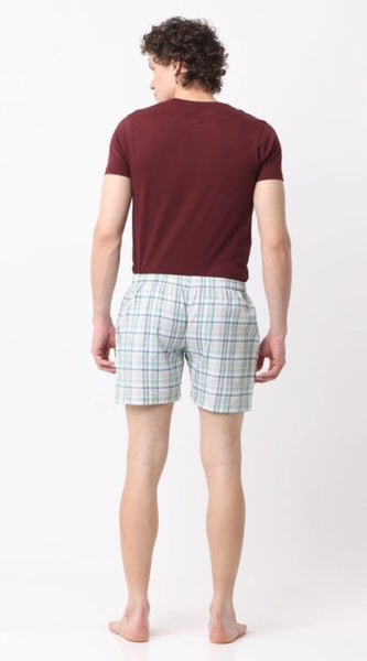 Mayawye Pack_of_2 Men's Polycotton Checked Boxer Shorts (Multicolor)