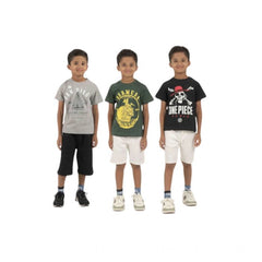 Mayawye Pack of 3 Boy's Cotton Printed Short Sleeve T-Shirt's (Multicolor)