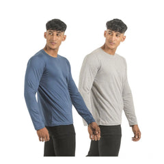 Mayawye Pack of 2 Men's Casual Cotton Solid Full Sleeve Tshirts (Multicolor)
