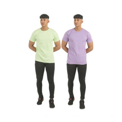 Mayawye Pack of 2 Men's Casual Cotton Solid Short Sleeve Tshirts (Multicolor)