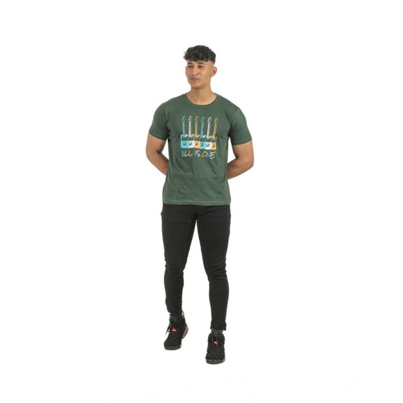 Mayawye Pack of 2 Men's Casual Cotton Printed Short Sleeve Tshirts (Multicolor)