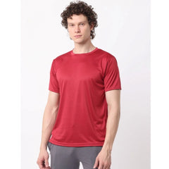 Mayawye Pack of 2 Men's Casual Polyester Blend Solid Short Sleeve Tshirts (Multicolor)