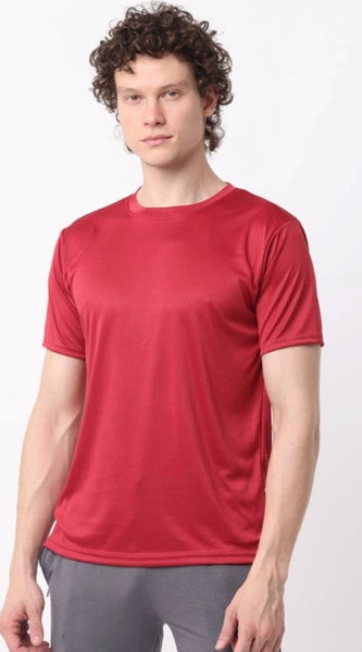 Mayawye Pack of 2 Men's Casual Polyester Blend Solid Short Sleeve Tshirts (Multicolor)