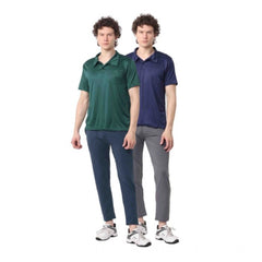 Mayawye Pack of 2 Men's Casual Cotton Blend Solid Short Sleeve Tshirts (Multicolor)