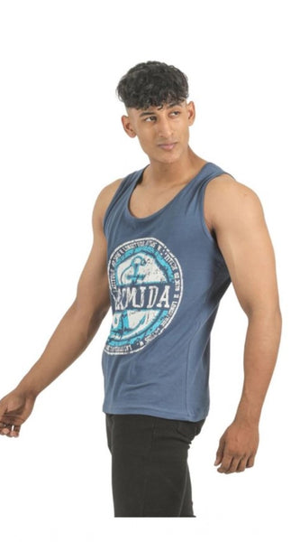 Mayawye Pack of 2 Men's Casual Cotton Printed Sleeveless Sleeve Tshirts (Multicolor)