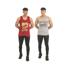Mayawye Pack of 2 Men's Casual Cotton Printed Sleeveless Sleeve Tshirts (Multicolor)
