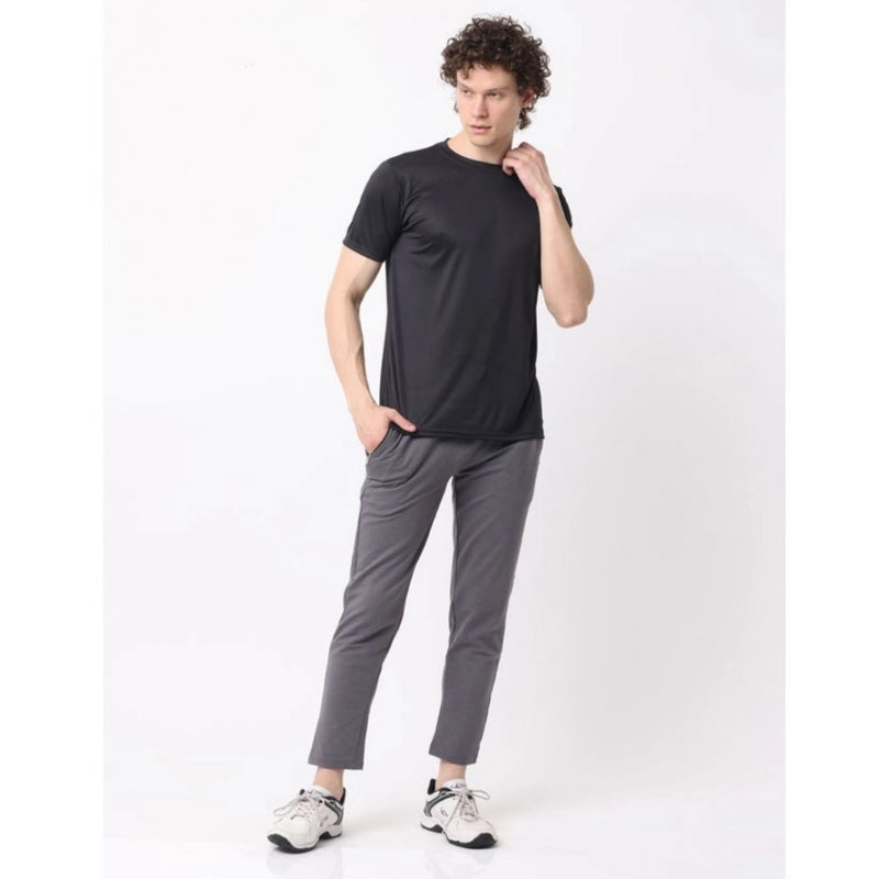 Mayawye Pack of 2 Men's Casual Polyester Blend Solid Short Sleeve Tshirts (Multicolor)